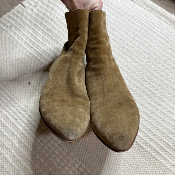 ALESSANDRO VASINI men's tobacco tan suede leather Alec 30 mm ankle boots 39.5 - Picture 2 of 14